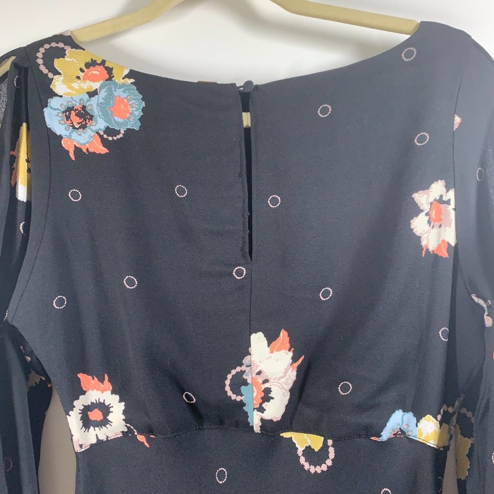 Free People Sunshadows Floral Print Split Sleeve Mini Dress NWT! 2 - Picture 11 of 16